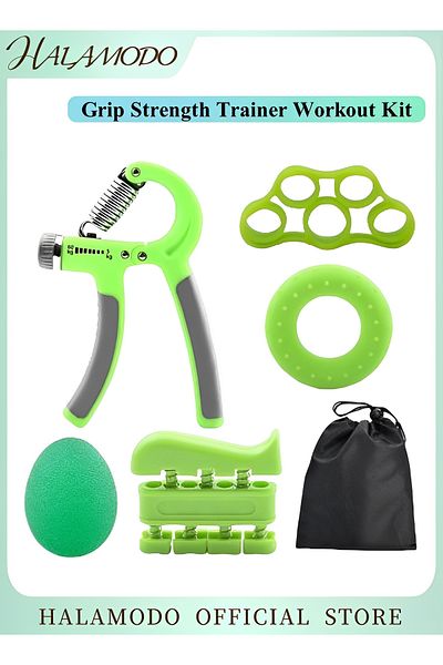 HALAMODO Grip Strength Trainer Workout Kit Gripper Forearm Grip Adjustable Resistance Hand Gripper