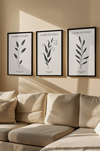 Artavessa 3 Piece Real Wood Colored Framed Painting Set - Model 37