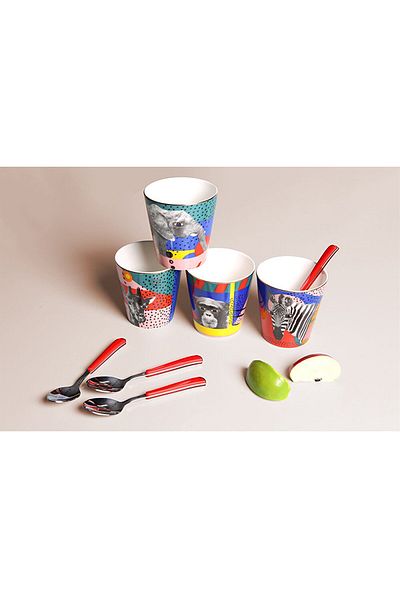 Porland Wild Life 4-Piece Glass Set 320cc