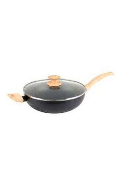 progress Tigaie wok cu capac 28cm, invelis non-stick, negru, Scandi Smartstone