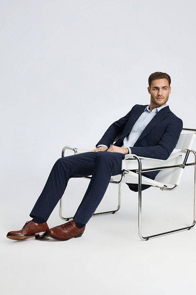 Hemington Wool-Cotton Blend Navy Blue Summer Blazer Jacket
