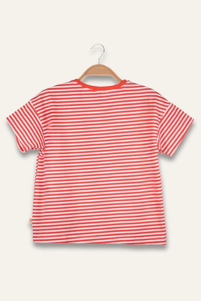 Zeyland Boy's Striped Pocket T-Shirt - Coral Striped