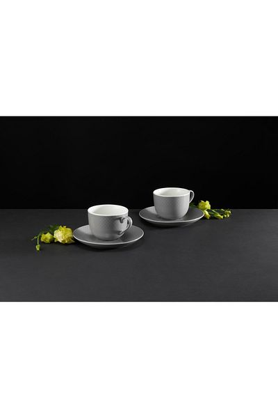 Ambition Set servire ceai sau cafea, 12 piese, 6 persoane, gri, Sonia