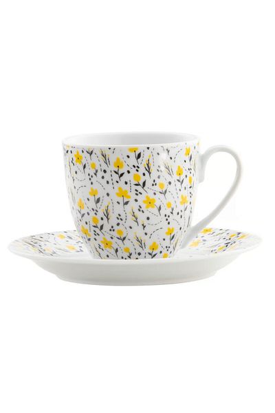 Domotti Tea or coffee serving set, 12 pieces, 6 people, Amarillo