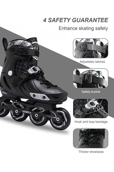 KidLe Kids Adjustable Inline Skates 4 Wheels, 3 Size Adjustable Roller Skates for Boys Girls