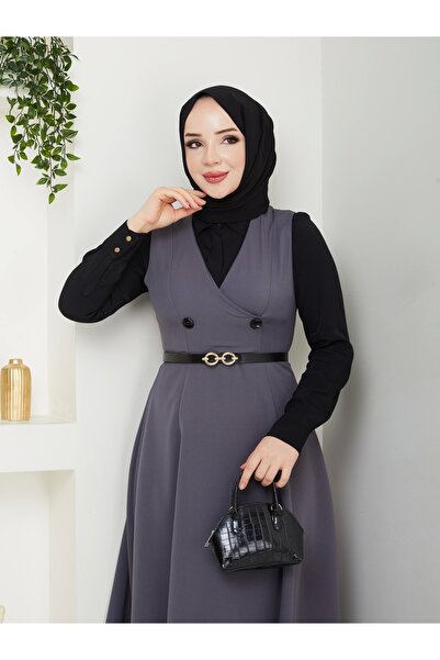 Moda Echer Buttoned Belted Gilet