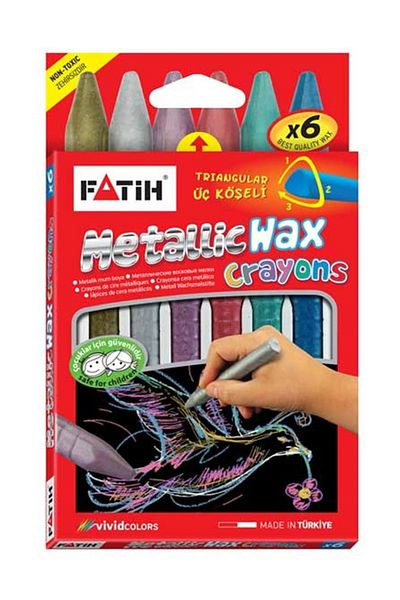 Fatih 6 Color Metallic Candle Crayon Wax Crayons |   50180