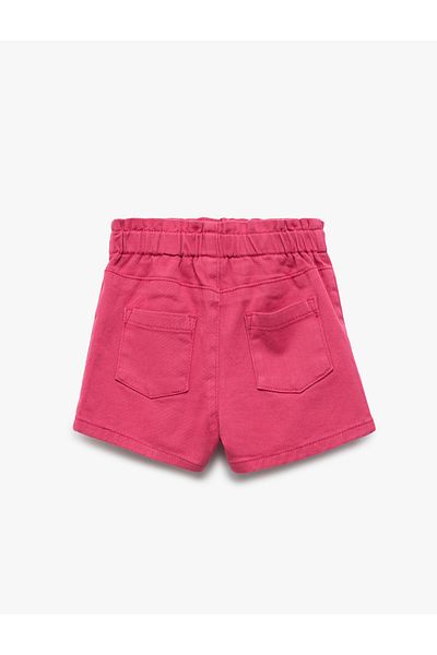 Koton Cotton Snap Button Pocket Detailed High Waist Shorts