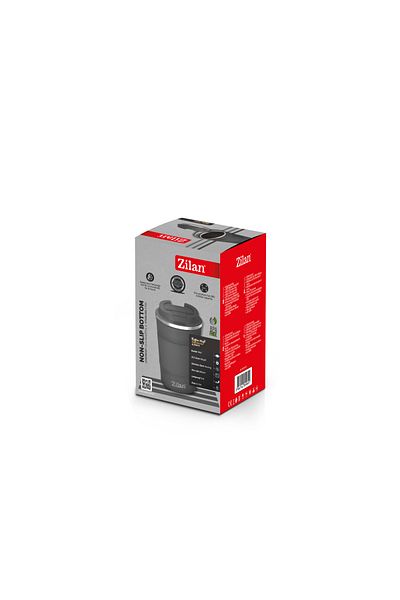 Zilan Cana de cafea Zilan ZLN9879 termos, capacitate 380ml, interior din inox, pereti dublii, gri