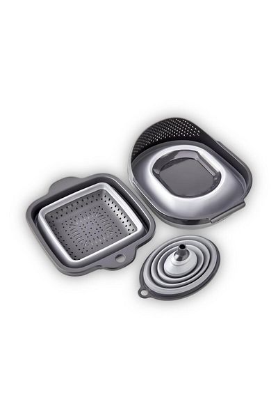 HOMENIVA Collapsible 3 Piece Kitchen Strainer Set – Collapsible Set