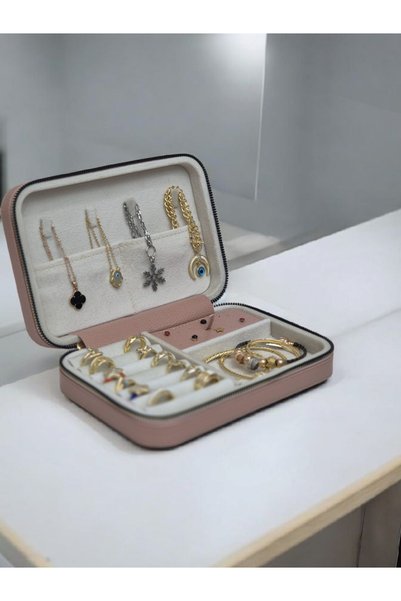Moda fiesta Large Size (14×21) Organizer Jewelry Storage Box Travel Jewelry Bag Leather Wooden Case