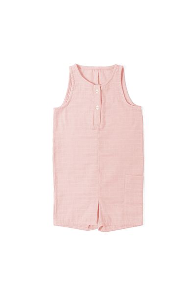 DEUX LAPINS 100% Cotton Short Long Muslin Baby Rompers - Innocent Pink