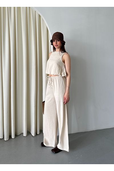 Laluvia Blusen-Hosen-Set aus 100 % natürlicher Baumwolle – 251003