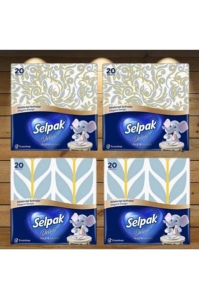 Selpak Patterned Napkin Set - 20 Sheets, Set of 4