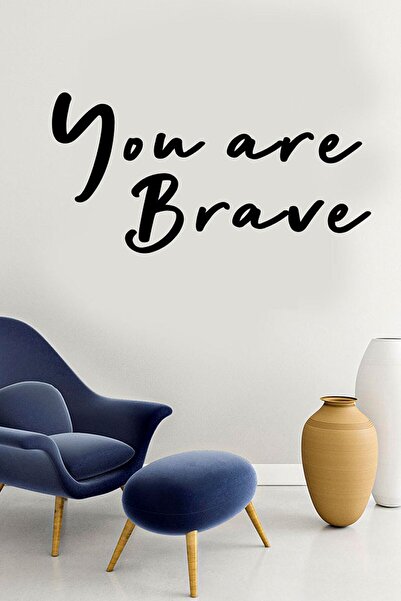 MIGNATIS Autocolant cu textul „You Are Brave” scris de mână 60x30cm - Negru