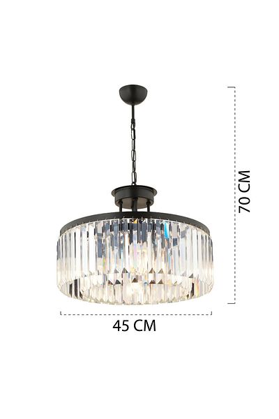 Apliqa Lustra Cristal HubRom, KANVAS SET 3 pieces,1x 45x70 cm, 2x Aplica 14x22 cm Negru