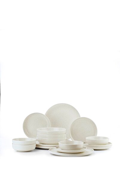 Kütahya Porselen Moderna 16-teiliges cremefarbenes Personality-Geschirrset