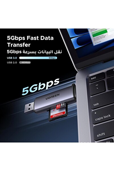 Ugreen SD Card Reader USB 3.0 / USB-C OTG Dual-Slot Memory Card Adapter