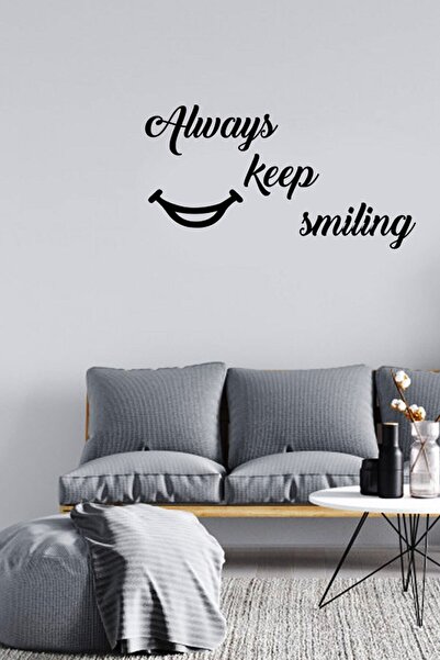 MIGNATIS Autocolant cu scriere de perete cu mesajul „Always Keep Smiling” 60x...