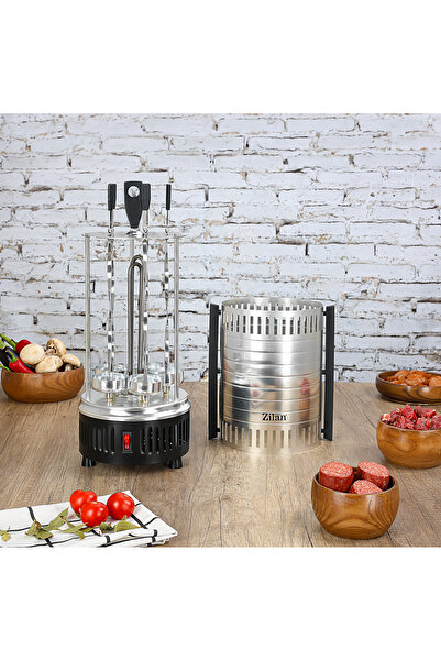 Zilan Vertikální gril ZLN5565 stříbrný, výkon 900 W, automatická rotace, 5 otočných tyčí