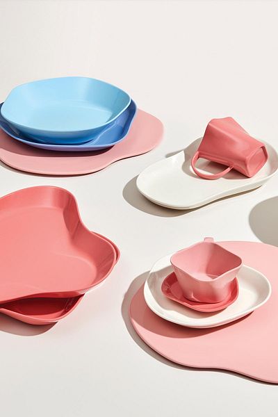 Kütahya Porselen Pink Scallop 28X25 cm 2 Piece Boat Set