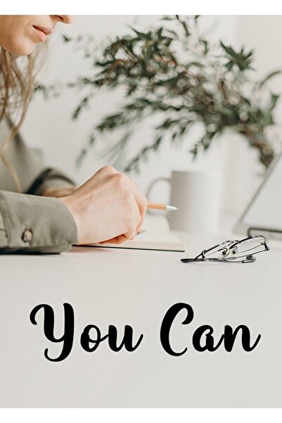 MIGNATIS Autocolant cu scriere de perete „You Can” scrisă de mână 60x15cm - N...