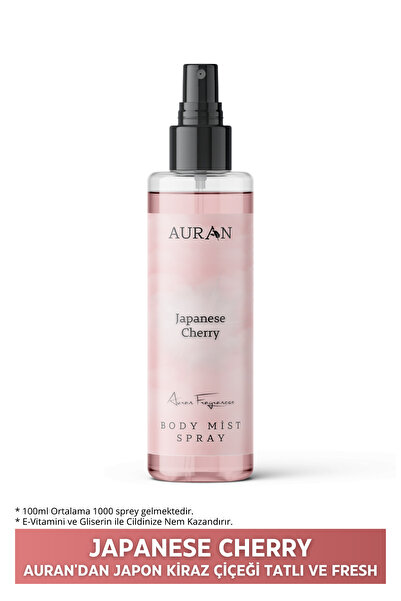 AURAN Japon Kirazı Parfümlü Kadın Vücut Spreyi Japanese Cherry Body Mist Spra...