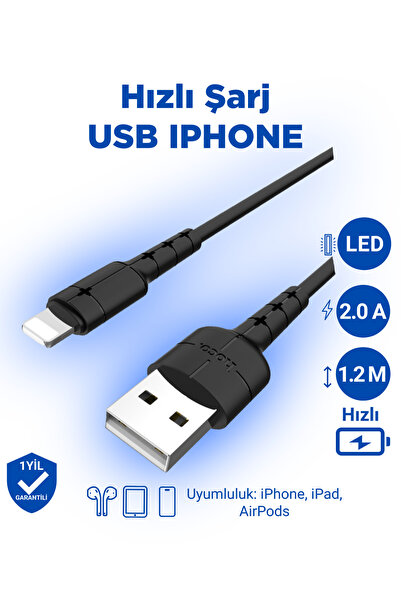 Hoco X30 2a Iphone Uyumlu Lightning To Usb Hızlı Şarj Veri Kablosu Beyaz 1.2 ...