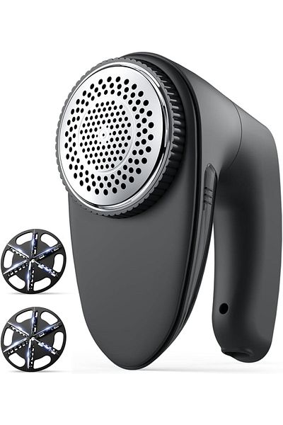 COOYA Lint Shaver,Sweater Defuzzer Pill Remover Shaver,6-Leaf Blades,65mm Mesh,2 Blades Extra,Black