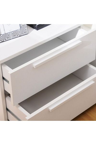 Danube Home طاولة جانبية متعددة الاستخدامات من سيرينيتي - أبيض، الطول ٥٥ سم × العرض ٤١ سم × الارتفاع ٤٤ سم