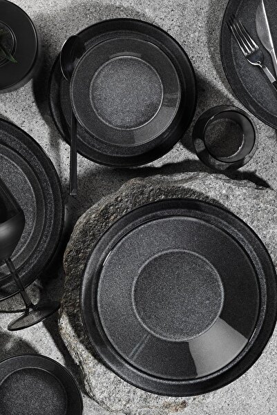 Kütahya Porselen Forza 24 Parça 6 Kişilik Piano Yemek Takımı