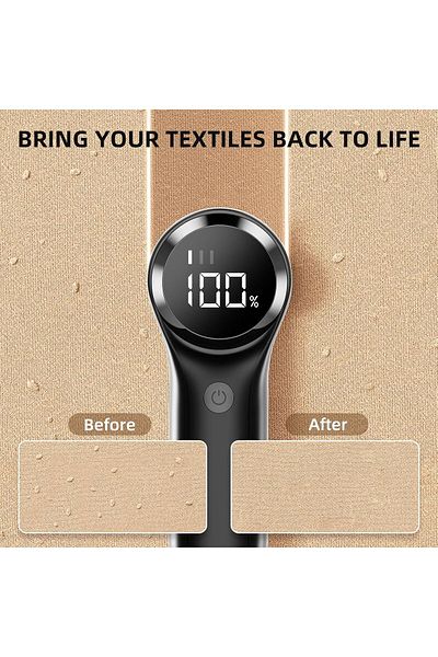 COOYA Electric Lint Remover, Rechargeable Fabric Shaver, 6-blade, 3-speed with LED Display for Clothes