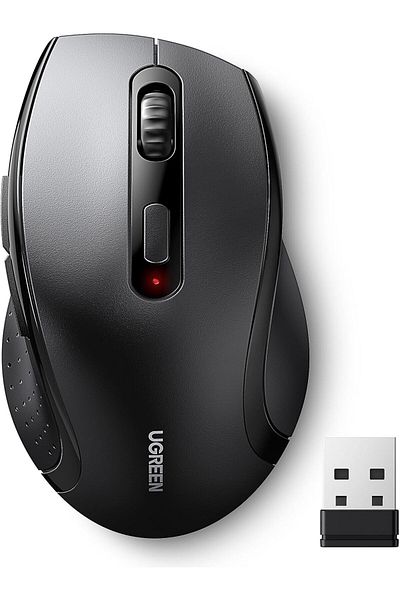 Ugreen Wireless Mouse, 2.4G Ergonomic Optical Mouse, Computer Mice for Laptop, 1600 DPI, 3 Adjustmen