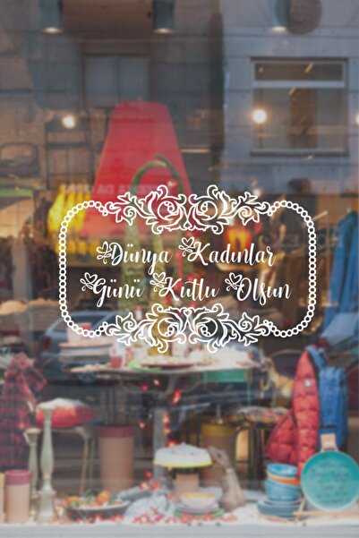 MIGNATIS Autocolant pentru vitrină din sticlă cu coroană cu puncte și mesajul...