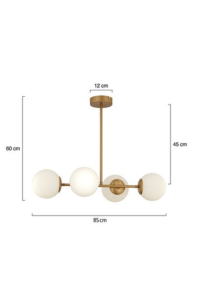 Apliqa Lustra HubRom, LEMA 3582-04-FR 85x60 cm 4xE27-60W Antiq