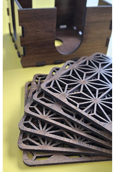 ERDİZDEN Erdizden 6' Boxed Wooden Coasters