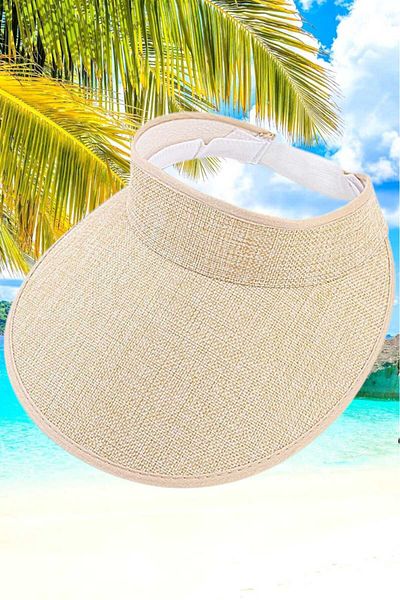 Mood Agenda Women's Wide Brim Uv Protection Adjustable Summer Visor Hat