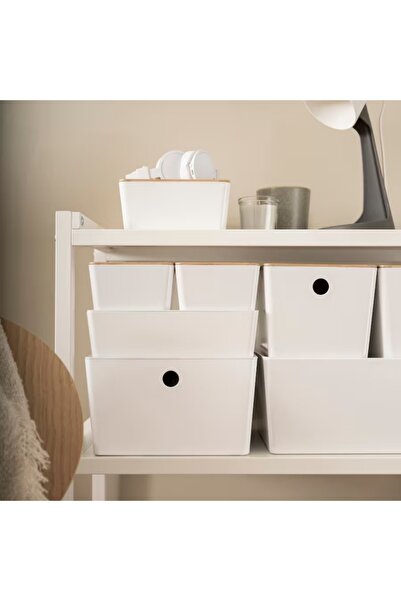 IKEA KUGGIS Box, White, 13x18x8 cm – Stackable Storage Organizer | IKEA