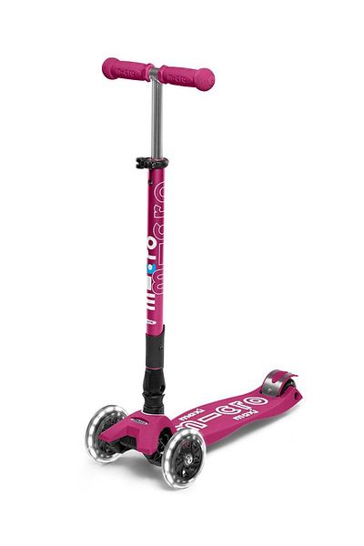 Micro Scooter Micro Maxi Deluxe Foldable Red Led Lighted-Mcr.Mmd095