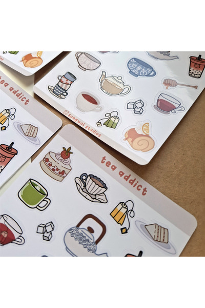 Songwol Studios A6 Size Tea Drinker Themed Sticker - Sticker, Bullet Journal, Scrapbook Sticker