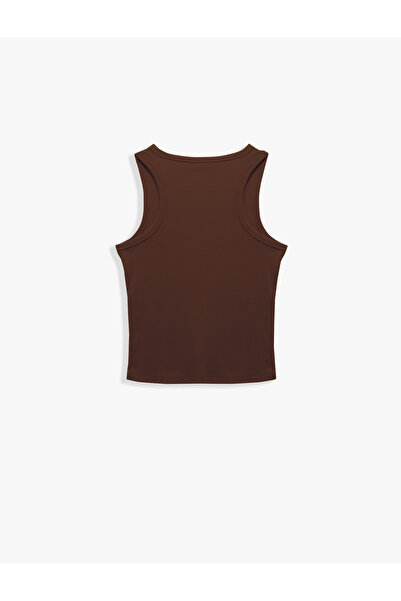 Koton Slim Fit Crew Neck Camisole Viscose Blended Basic Αμάνικο εσώρουχο