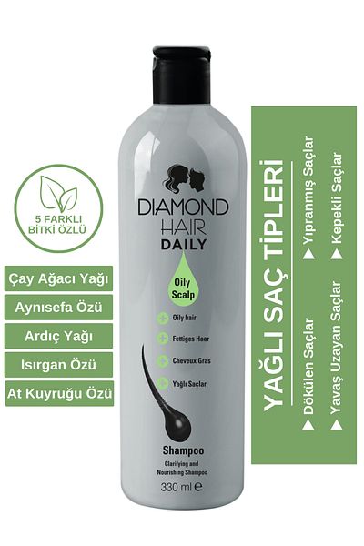 DIAMOND HAIR Anti-Dandruff, Hair Loss and Oily Hair Purifying Shampoo for Oily Hair - Slow Growing Hair