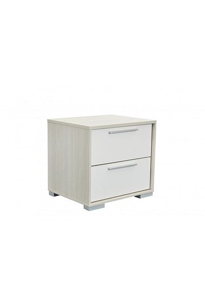Danube Home طاولة جانبية متعددة الاستخدامات من توماس - أبيض/بلوط فاتح، الطول: ٤٨ سم × العرض: ٣٩ سم × الارتفاع: ٤٦ سم
