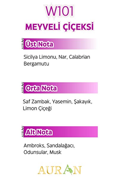 AURAN W101 - Bombshell Kadın Parfüm Meyveli Çiçeksi Oryantal 50ml
