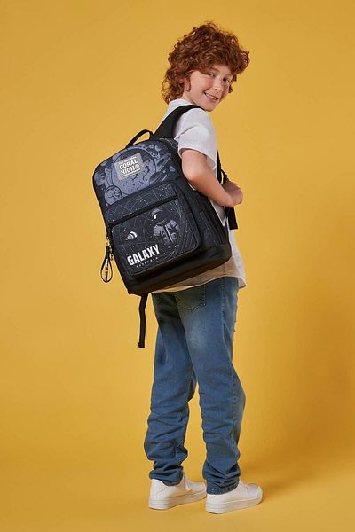 Coral High SET de 3 negru cu model Galaxy - școală și rucsac