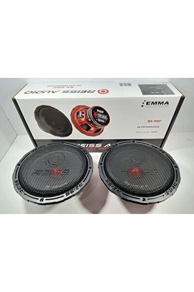 Reiss Audio RS-M8F 20Cm Çifti 600Wat-300W Rms Kurşun Göbek Oto Midrange Hoparlör takımı Metal Kapaklı