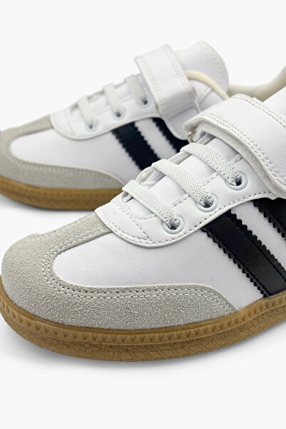 Beınsteps Pantofi sport pentru copii Velcro alb negru Pantofi sport pentru copii