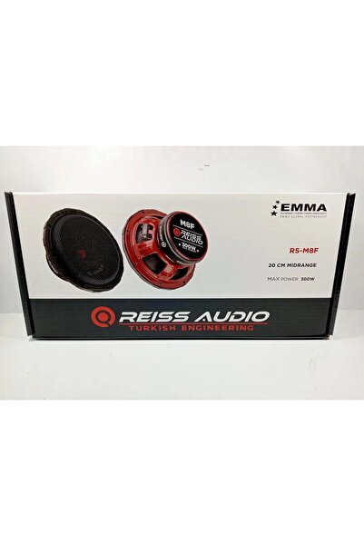 Reiss Audio RS-M8F 20Cm Çifti 600Wat-300W Rms Kurşun Göbek Oto Midrange Hoparlör takımı Metal Kapaklı