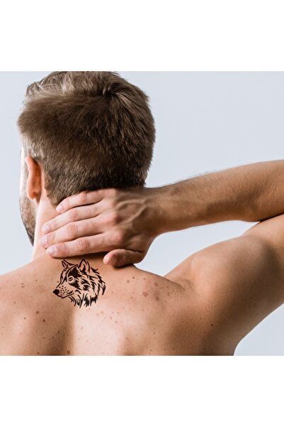 ONE SPRAY TATTOO Gözcü Kurt Tekli Dövme Şablonu – Kına Kalıbı & Tattoo Stenci...