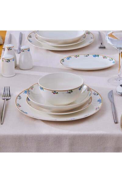 Karaca Karaca Forever Bone China New Brillo Set de cina 53 de piese pentru 12 persoane, multiplu